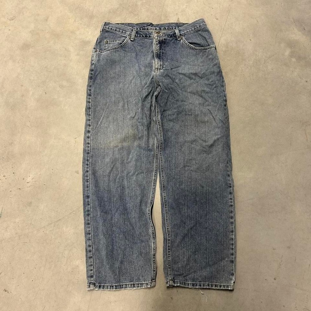 Y2K Dark Wash Flared Bootcut Wide Leg Low Rise Jeans Lee‎ Dungarees